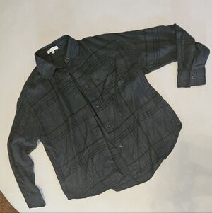 Z Supply women's dark plaid flannel shirt, size xs